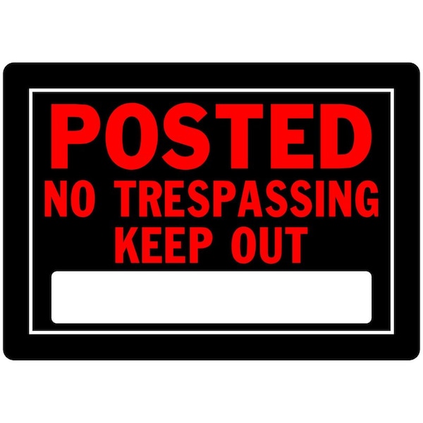 Hillman English Black No Trespassing Sign 10 in. H X 14 in. W 840141 - main